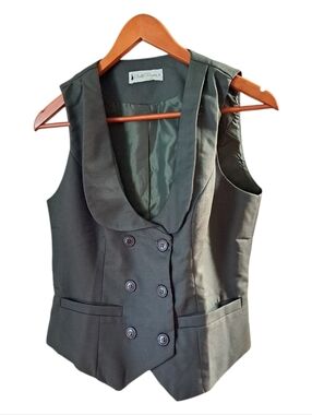 Belle Poque Womens Double Breasted Vest Medium Retro Pinup